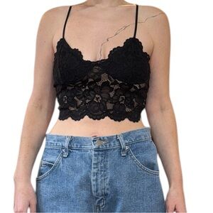 NWOT Black Lace Bralette Crop Top